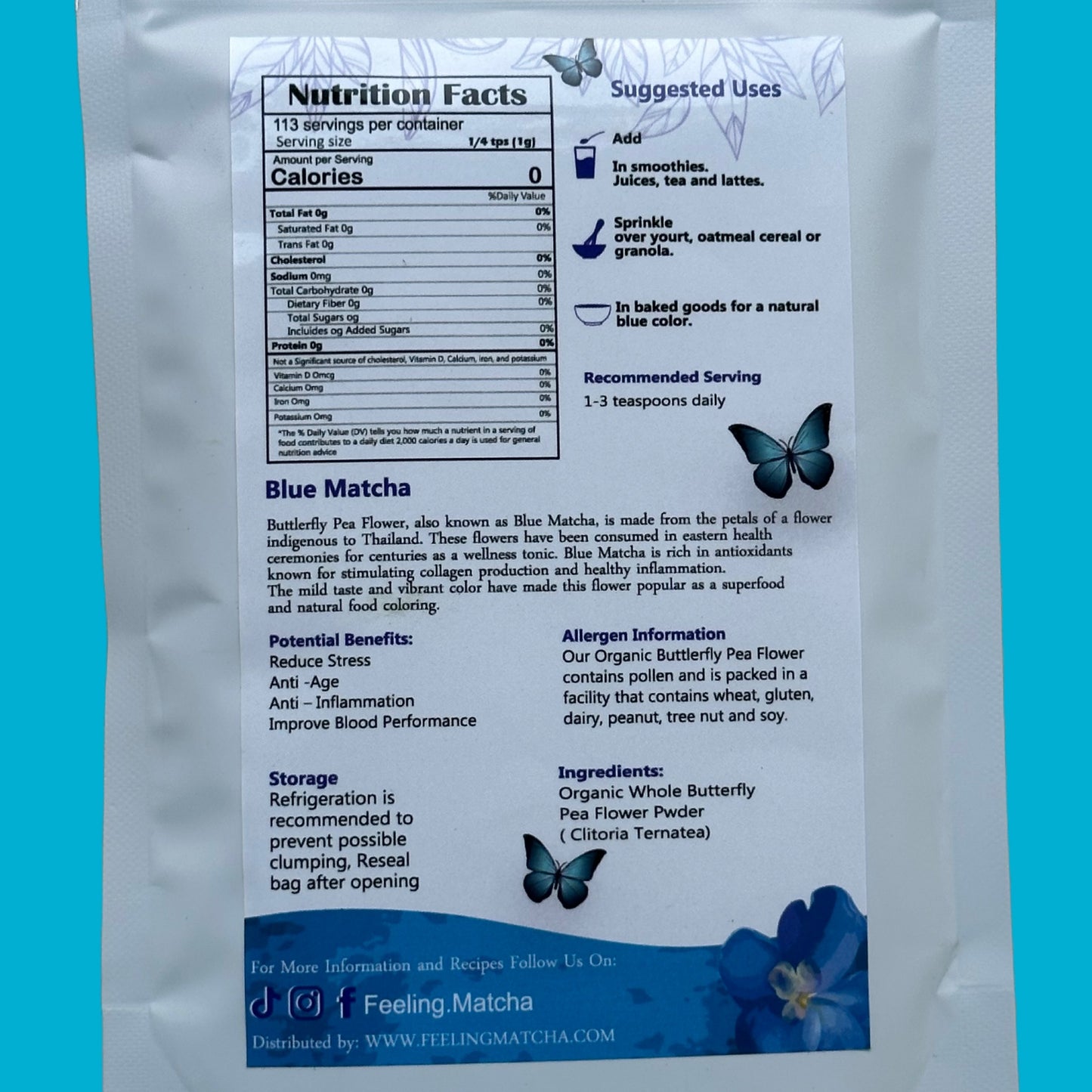 Blue Matcha 100G Bag